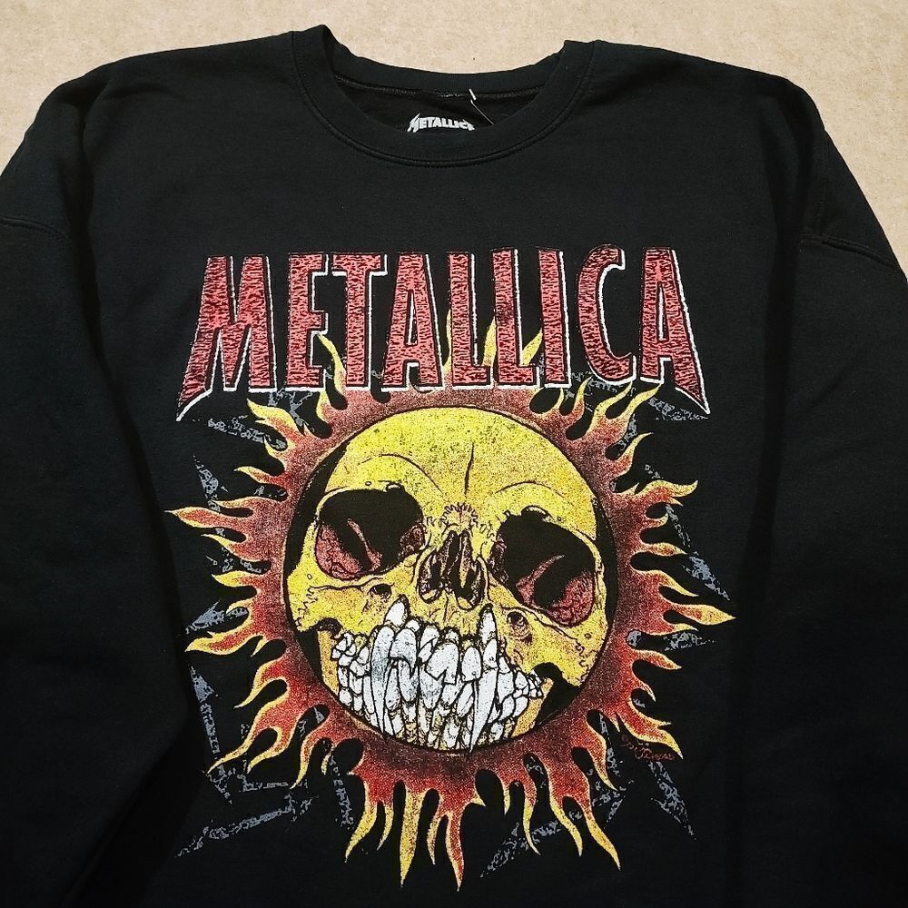 Metallica Black Graphic Crew Neck Sweatshirt #U